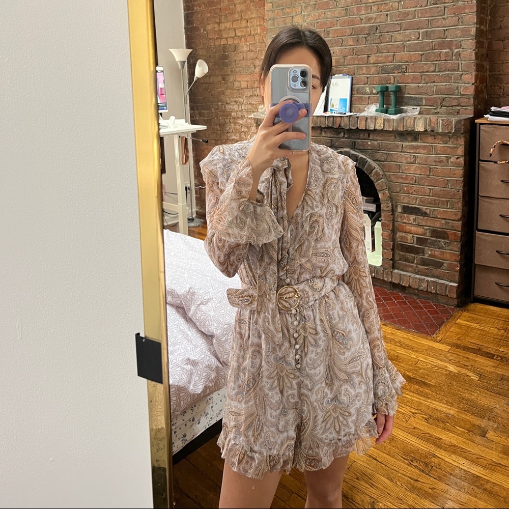 Zimmermann Wild Botanica Luminous Paisley Silk Playsuit
